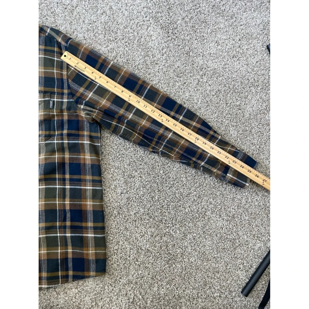 Eddie‎ Bauer  Mens XXL Flannel Shirt Brown Plaid Excellent Long Sleeve Cotton